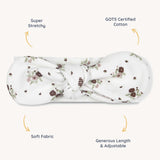 Organic Headwrap - Plum Ditsy | Milk & Baby