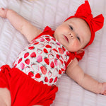 Strawberry Fields Ruffle Bloomer Set | Milk & Baby