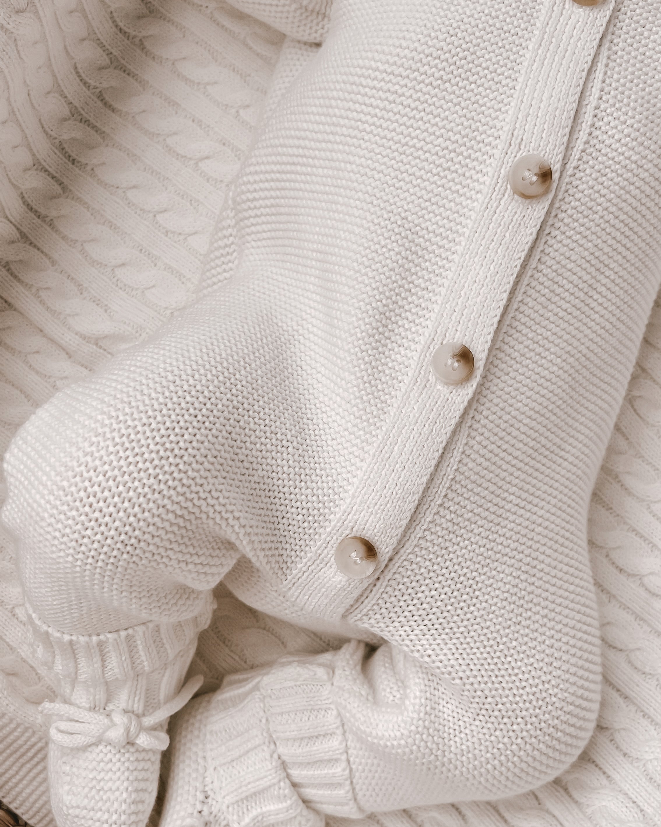 Luna + Luca Classic Purl Knit Jumpsuit - White | Milk & Baby