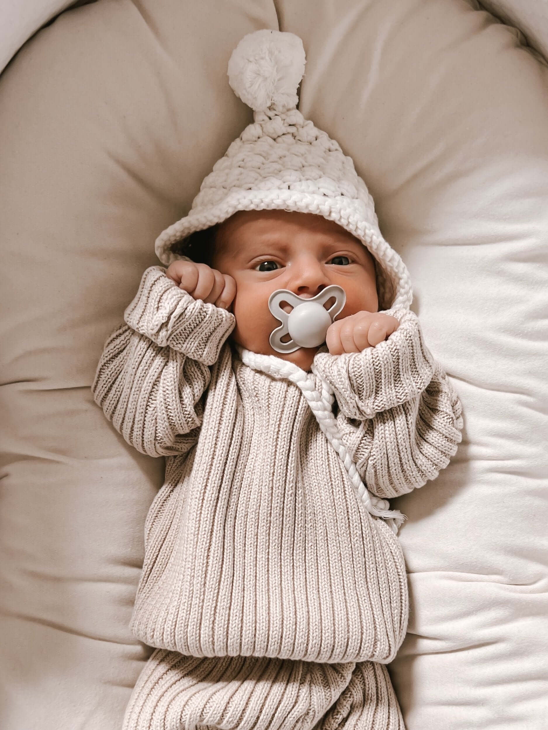 Chunky Rib Leggings | Beige | Milk & Baby