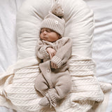 Luna + Luca Classic Purl Knit Jumpsuit - Heather Beige | Milk & Baby