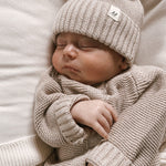 Luna + Luca Classic Purl Knit Jumpsuit - Heather Beige | Milk & Baby