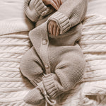 Luna + Luca Classic Purl Knit Jumpsuit - Heather Beige | Milk & Baby