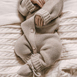 Luna + Luca Classic Purl Knit Jumpsuit - Heather Beige | Milk & Baby