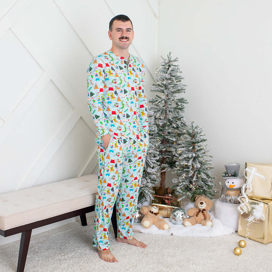 Crackling Christmas Men's Pajama | Milk & Baby