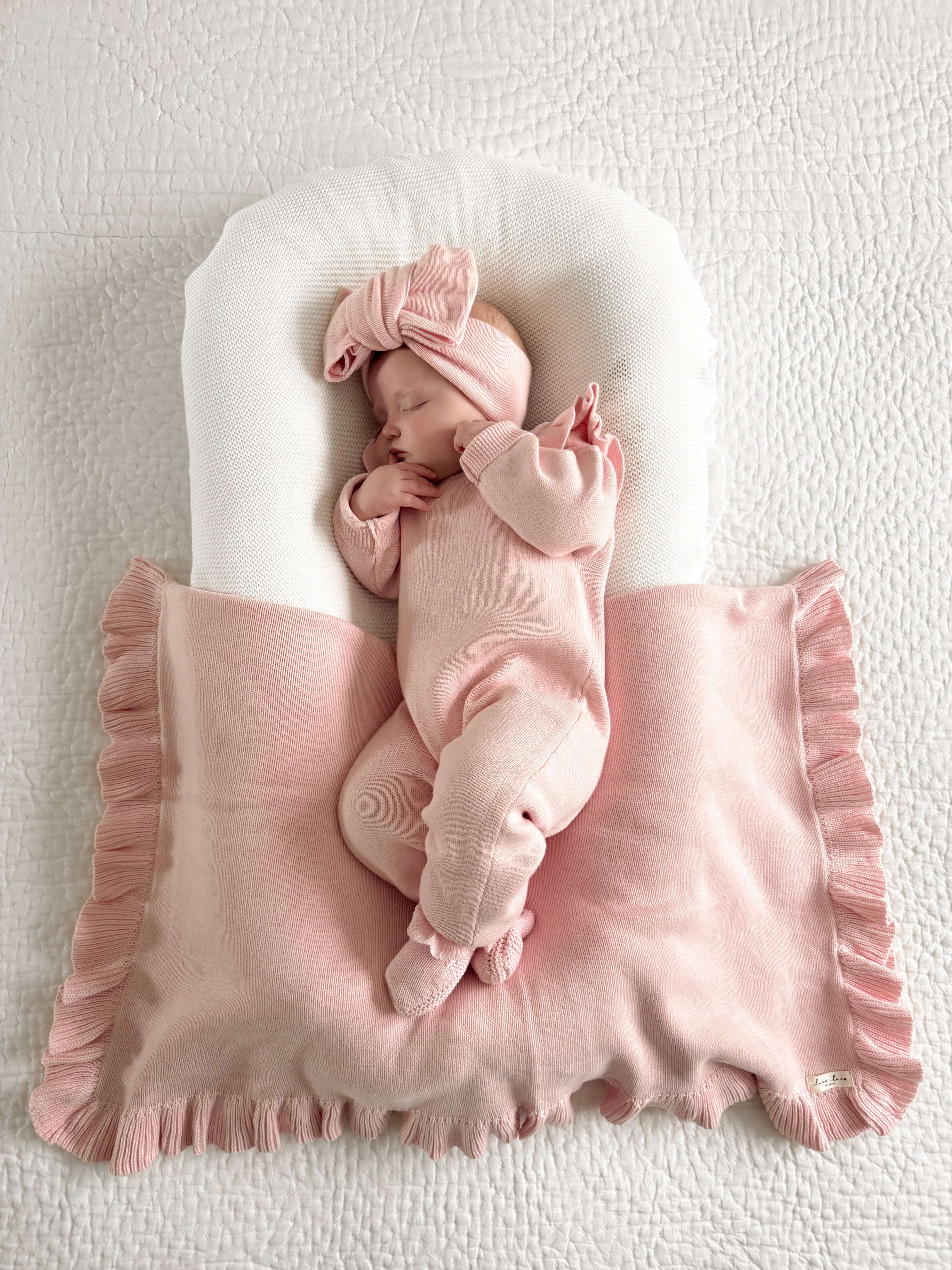 Powder Pink | Classic Ruffle Jumpsuit | Milk & Baby