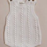 Luna + Luca Cable Knit Summer Romper - White | Milk & Baby