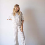 Checkerboard | Women's Boxy Tee Lounge Set | Milk & Baby
