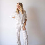 Checkerboard | Women's Boxy Tee Lounge Set | Milk & Baby