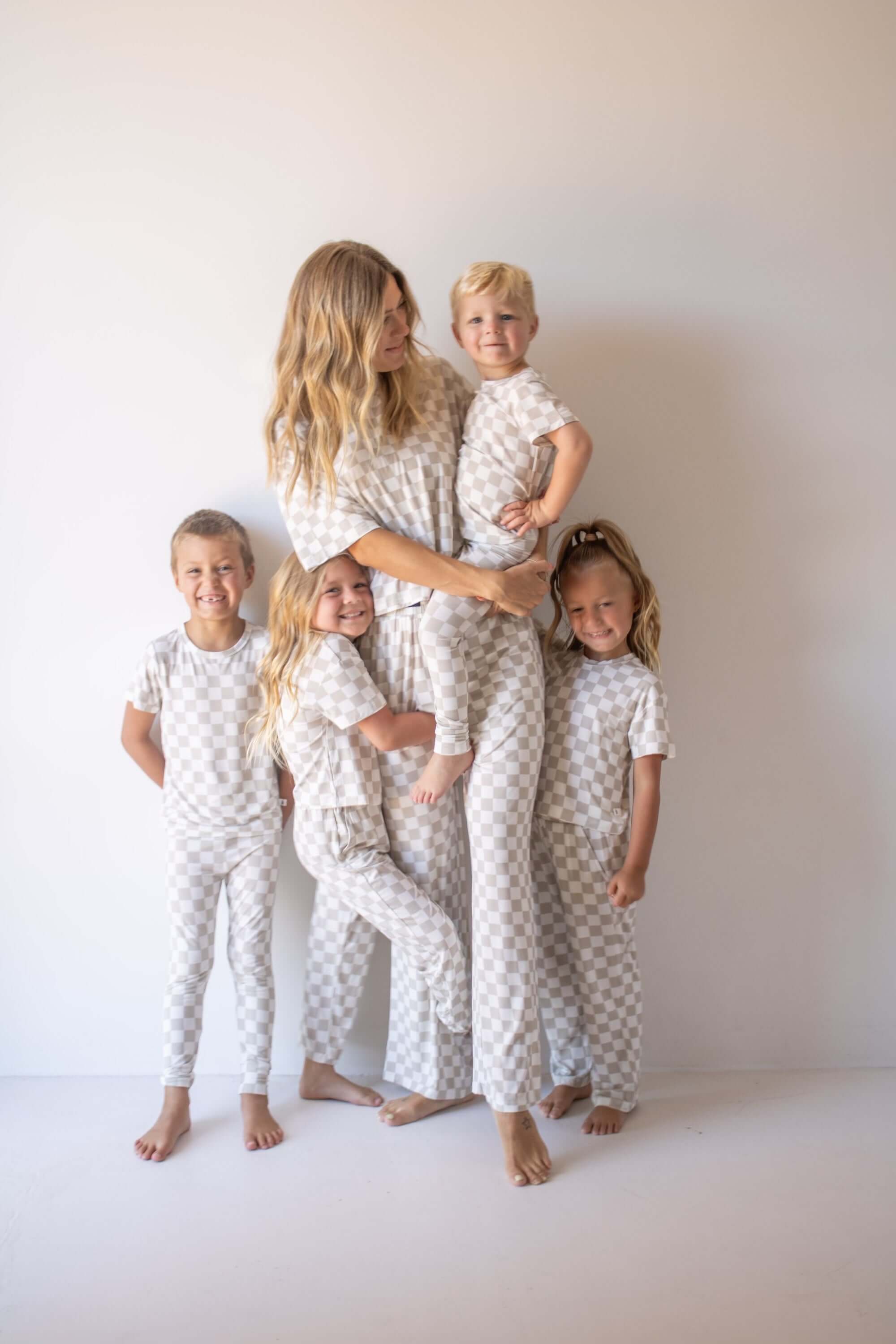 Checkerboard | Women's Boxy Tee Lounge Set | Milk & Baby