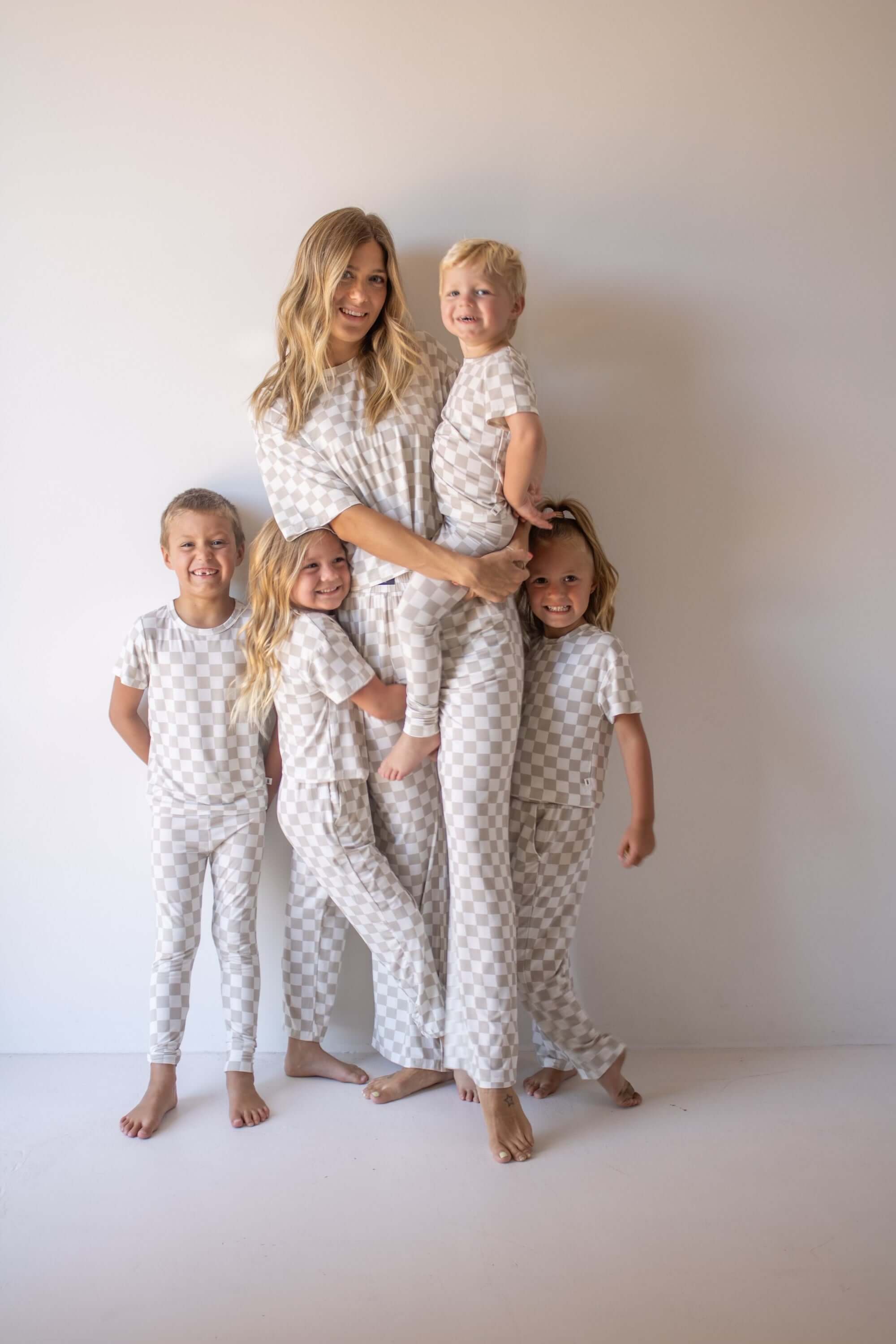 Checkerboard | Women's Boxy Tee Lounge Set | Milk & Baby