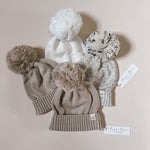Luna + Luca Pom Beanie - Beige | Milk & Baby