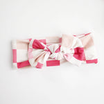 Dreamy Pink Checkers Dream Baby Bow Milk & Baby