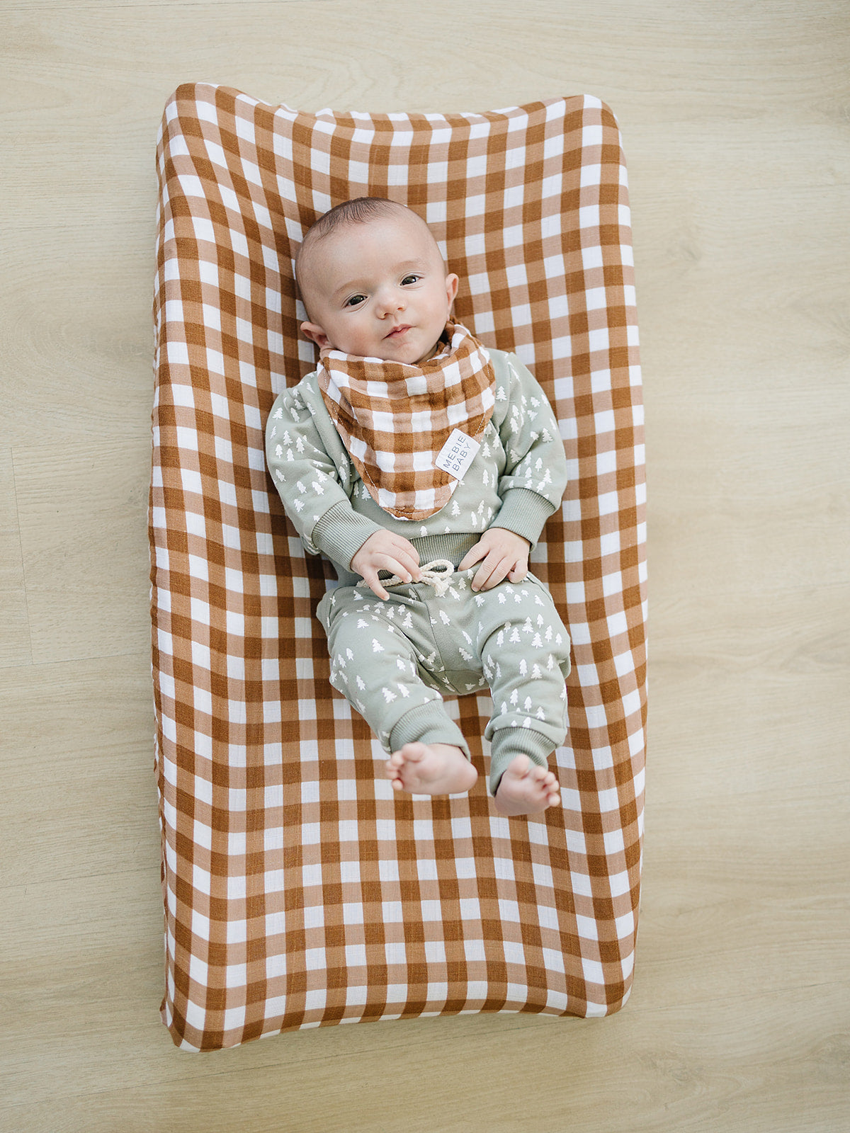 Gingham Muslin Changing Pad Cover | Milk & Baby