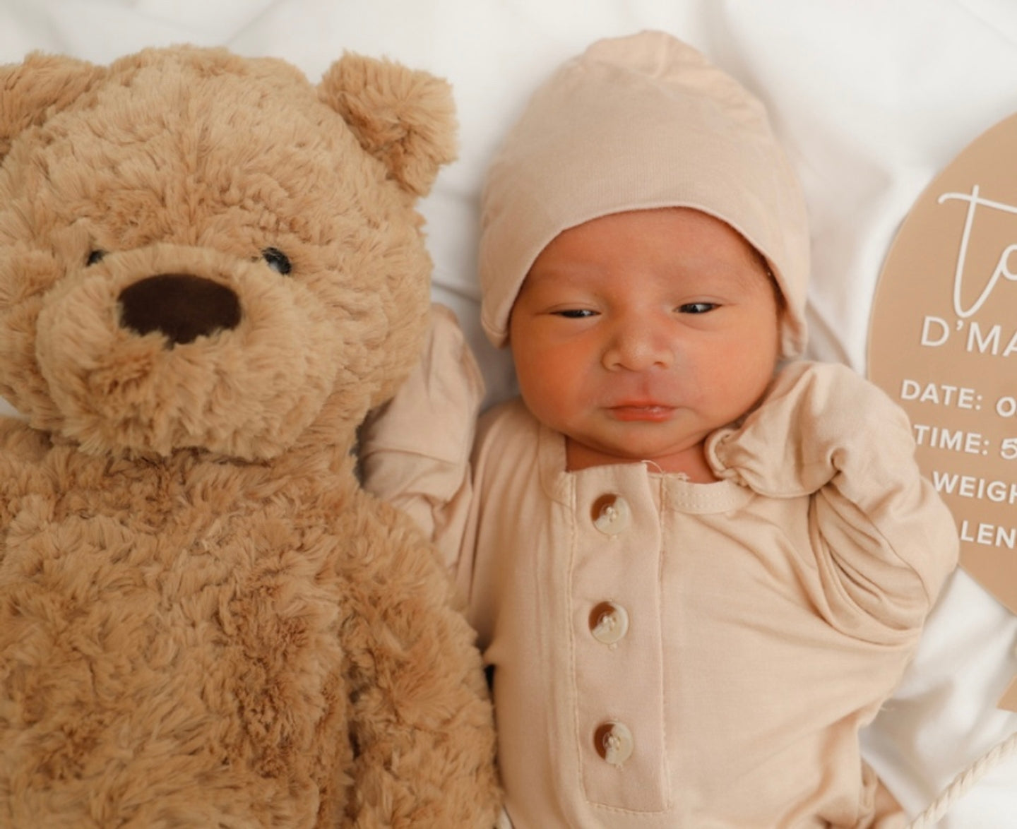 Riley Outfit and Hat Set | Sand | Milk & Baby