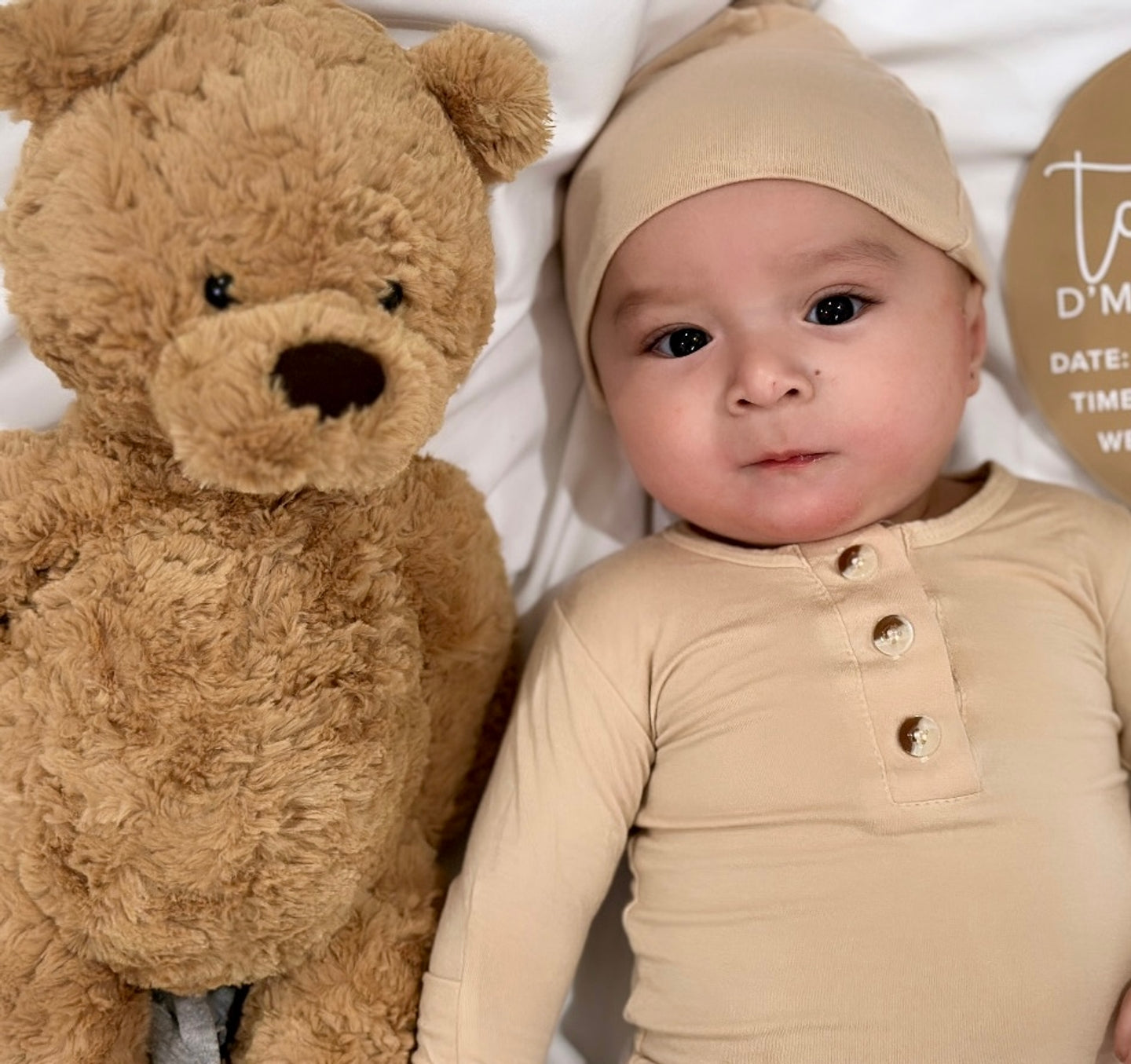 Riley Outfit and Hat Set | Sand | Milk & Baby