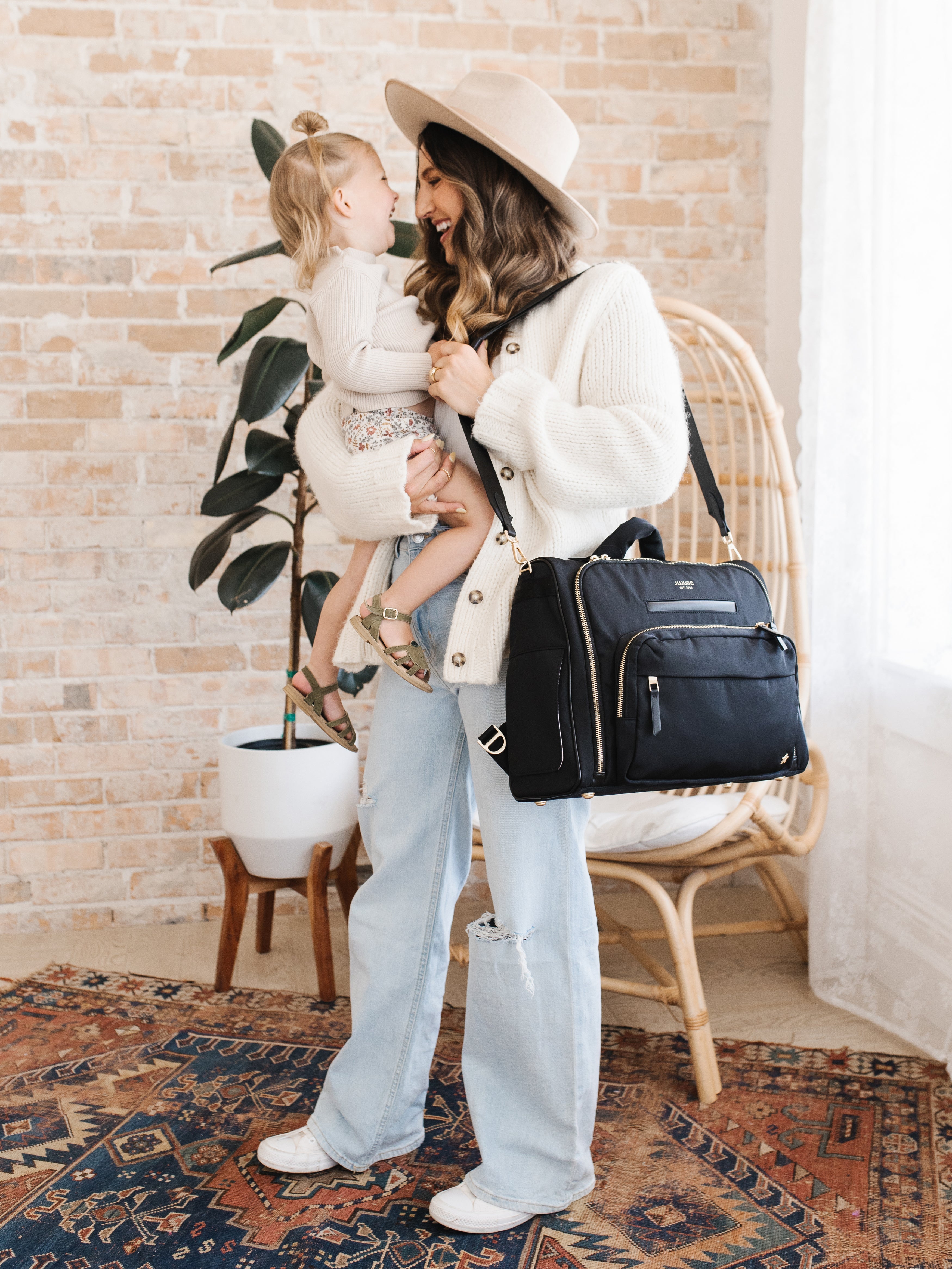 Satchel Diaper Bag - Black | Milk & Baby