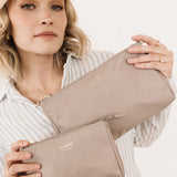 3-Piece Pouch Clutch Purse Set | Taupe | Milk & Baby