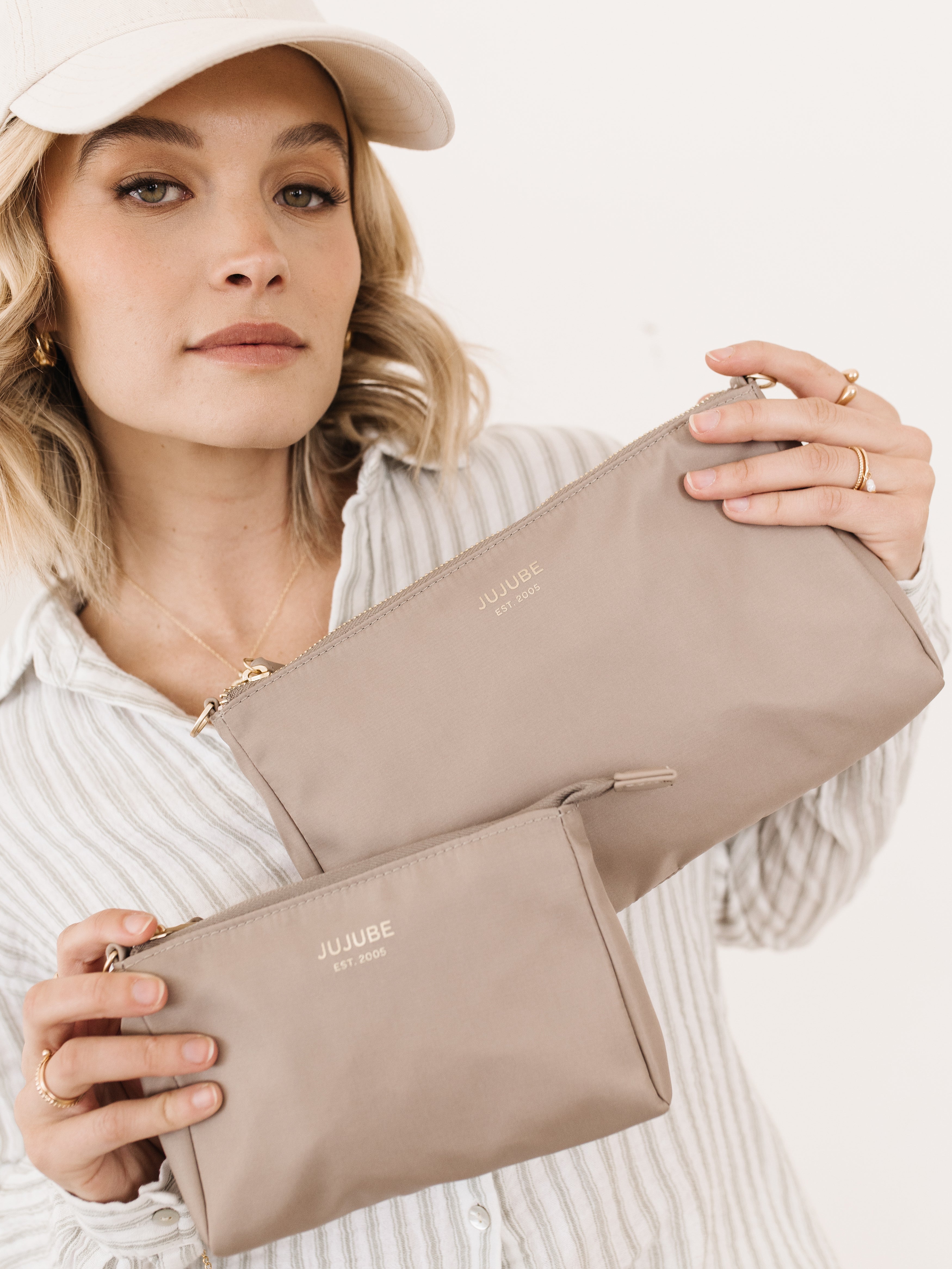 3-Piece Pouch Clutch Purse Set | Taupe | Milk & Baby