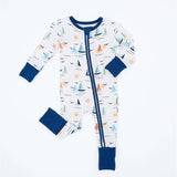 Bamboo One Piece Zip Pajama | Kai Sailboat | Milk & Baby