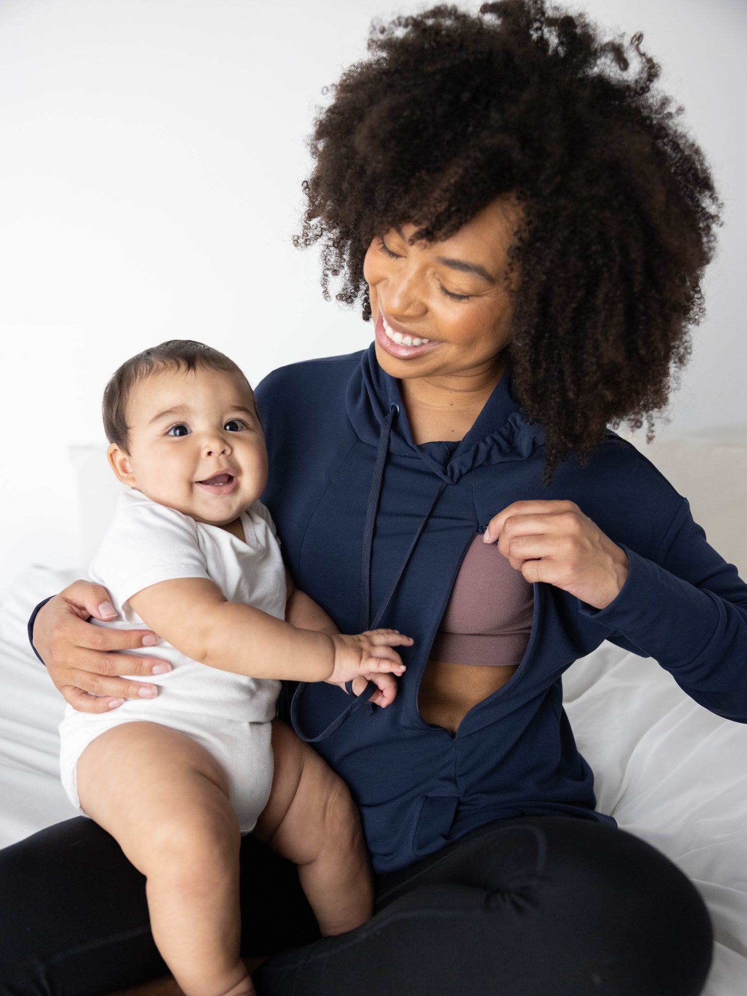 Bamboo Maternity & Nursing Hoodie | Navy | Milk & Baby