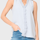 Crochet Ruffle Placket Button Front Blouse | Milk & Baby