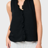 Crochet Ruffle Placket Button Front Blouse | Milk & Baby