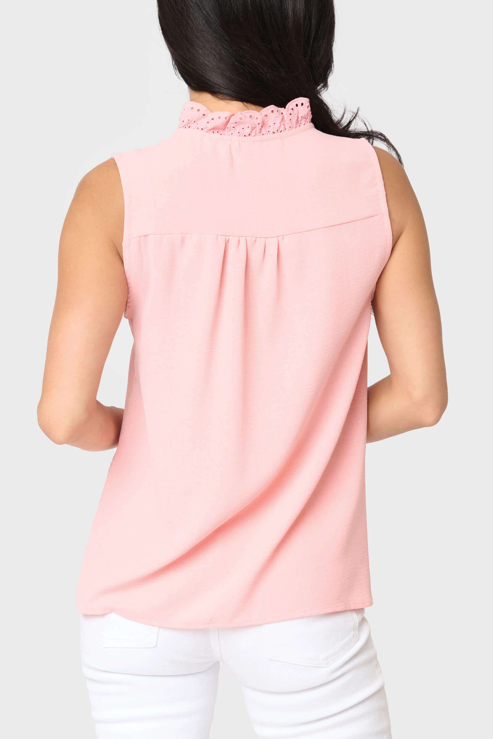 Crochet Ruffle Placket Button Front Blouse | Milk & Baby