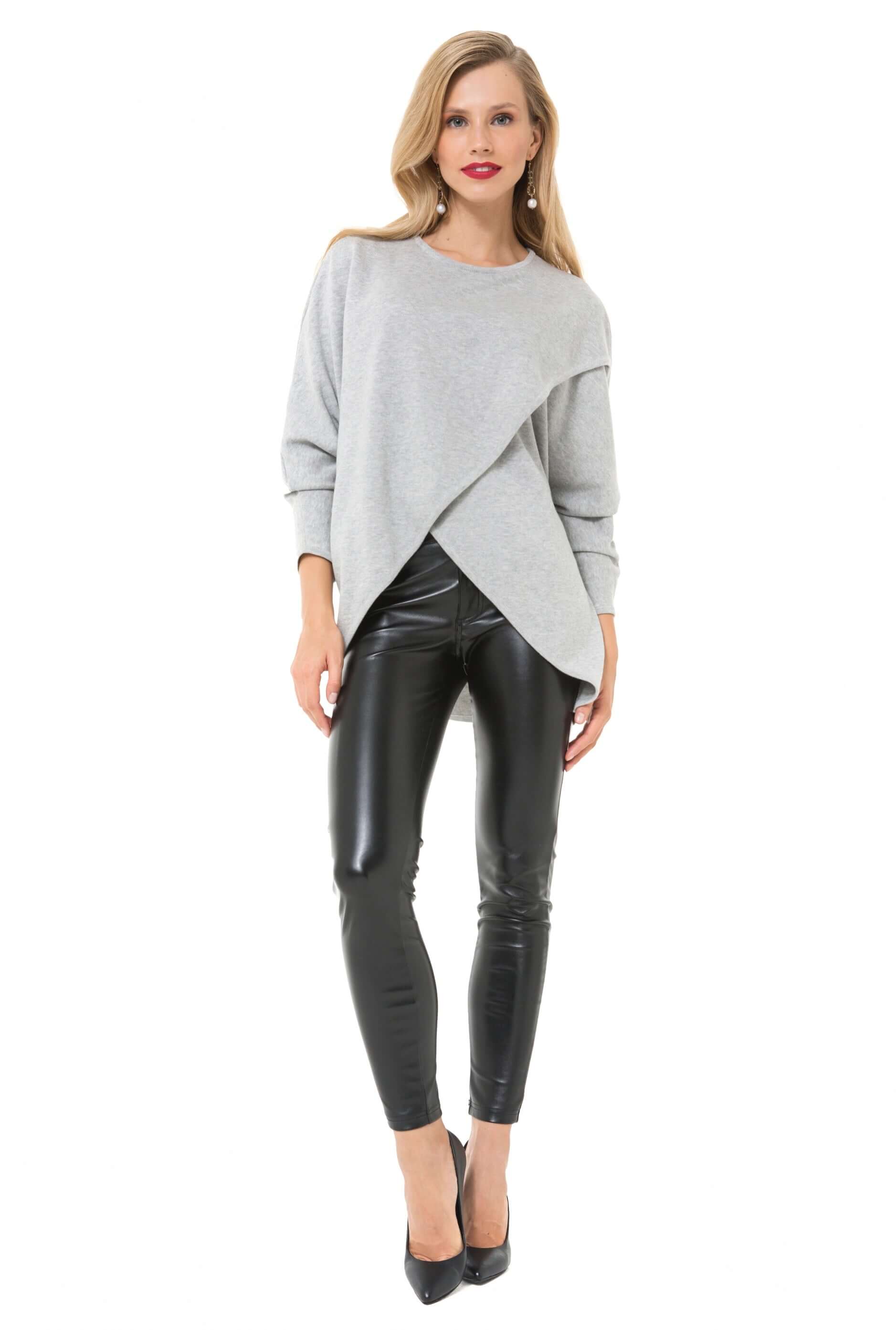 Let Loose Crossover Long Sleeve Maternity/Nursing Knit Top | Milk & Baby