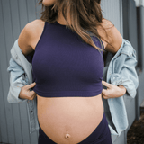 Sublime® Bamboo Maternity & Nursing Longline Bra Top | Navy | Milk & Baby