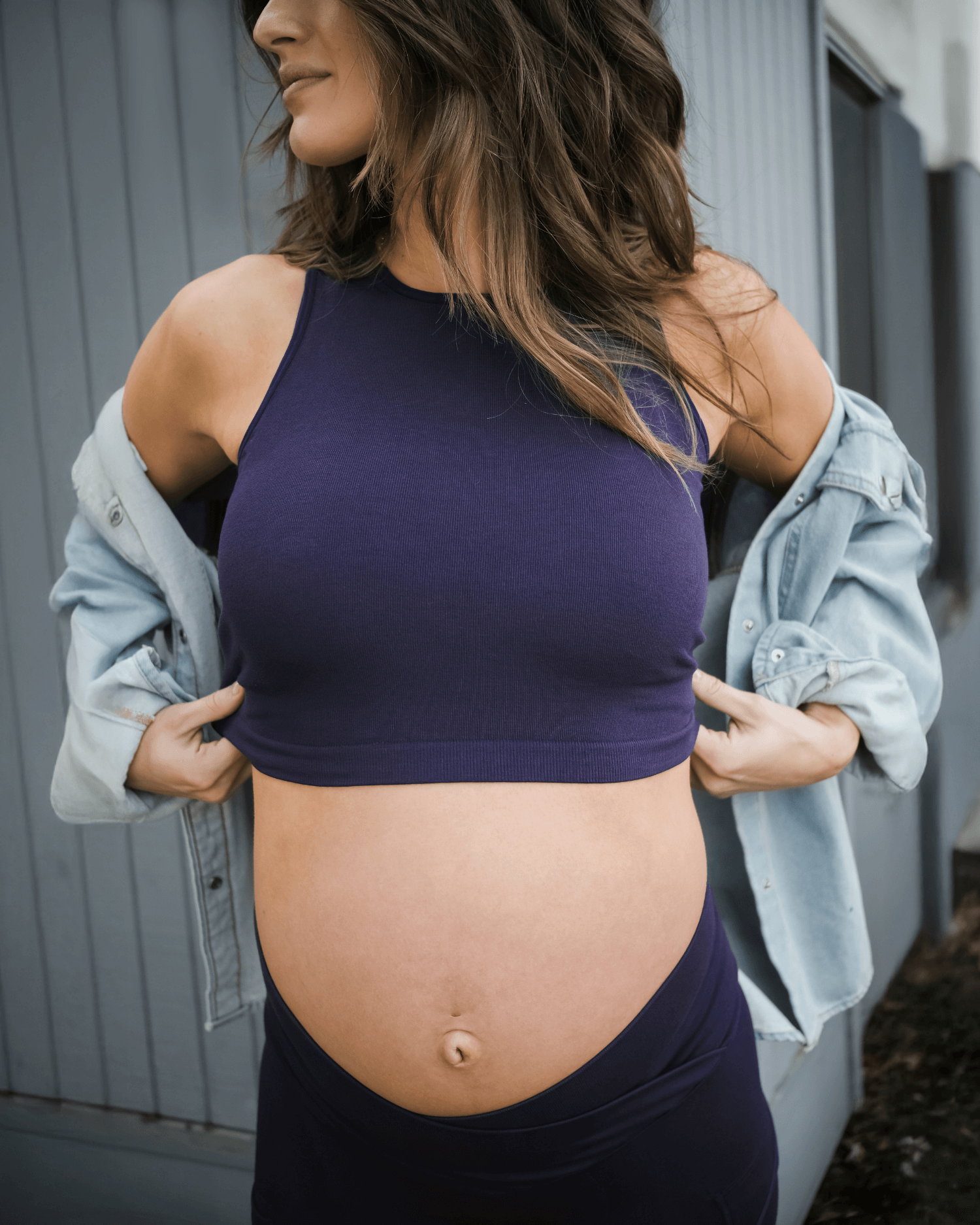 Sublime® Bamboo Maternity & Nursing Longline Bra Top | Navy | Milk & Baby