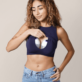 Sublime® Bamboo Maternity & Nursing Longline Bra Top | Navy | Milk & Baby