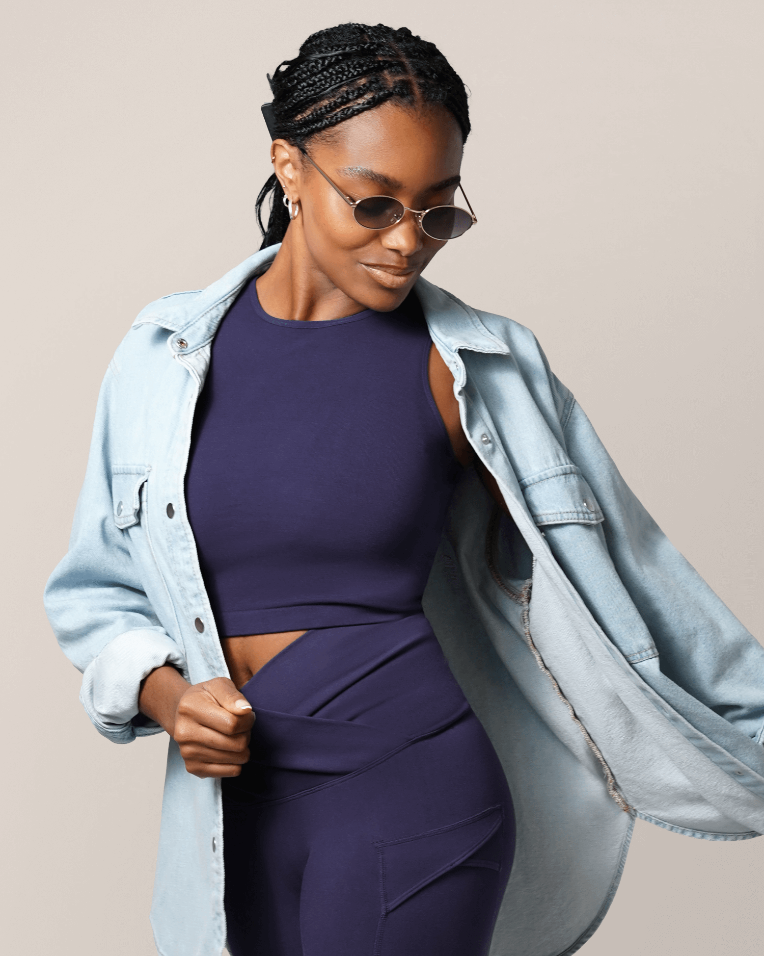 Sublime® Bamboo Maternity & Nursing Longline Bra Top | Navy | Milk & Baby