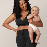 French Terry Racerback Nursing & Sleep Bra | Black | Milk & Baby