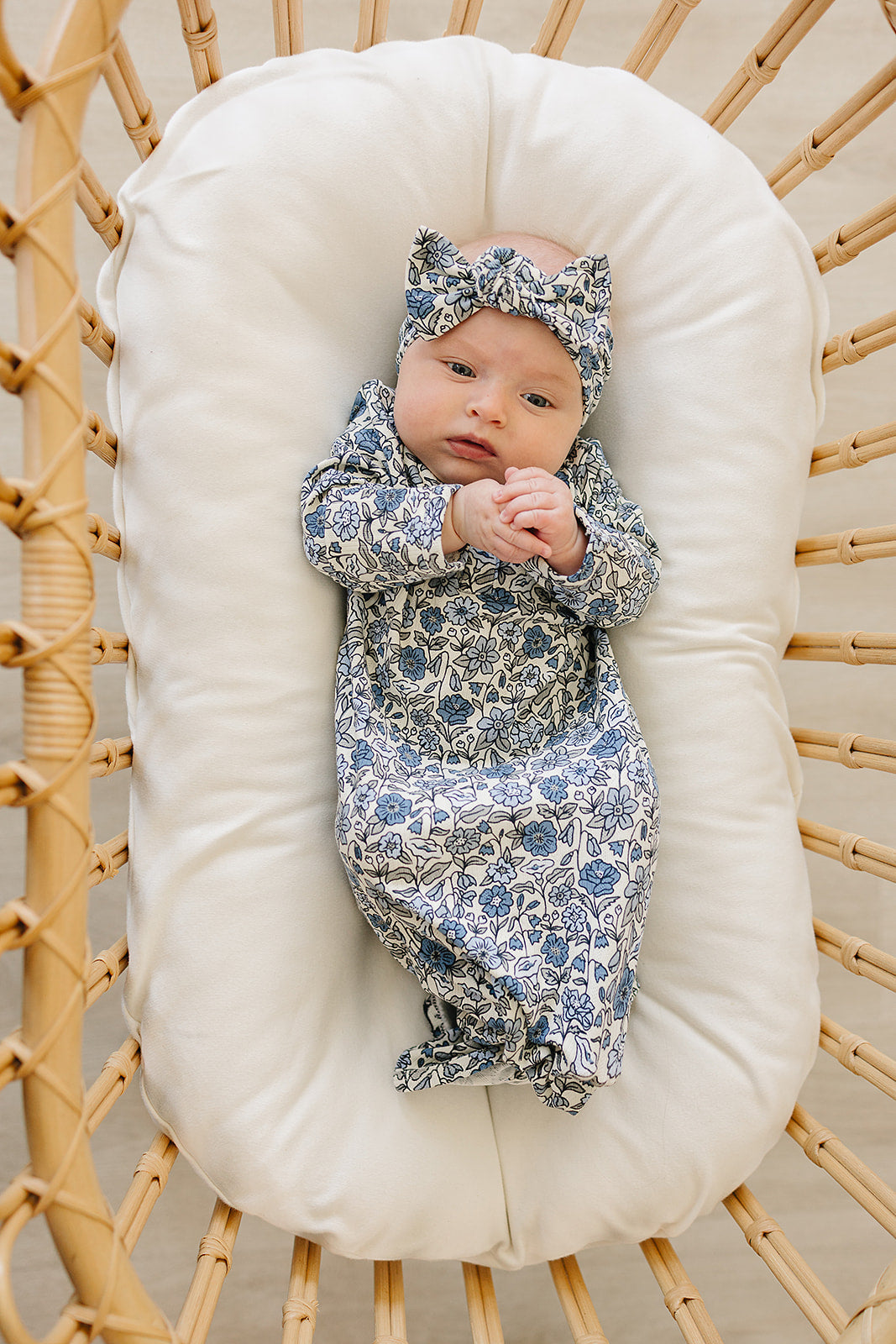 Bluebell Pointelle Bamboo Knot Gown | Milk & Baby