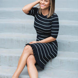 Louie Striped Knit Maternity & Nursing Dress | Milk & Baby