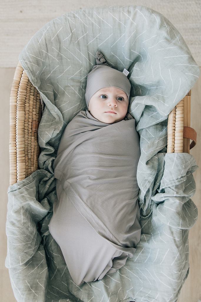 Stone Bamboo Newborn Knot Hat | Milk & Baby