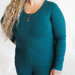 Peacock Ribbed | Women's Pajama Set | Milk & Baby