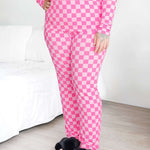 Pink Check Ribbed Womens Pajama Set | Milk & Baby