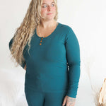 Peacock Ribbed | Women's Pajama Set | Milk & Baby
