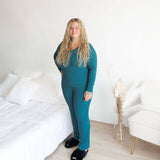 Peacock Ribbed | Women's Pajama Set | Milk & Baby