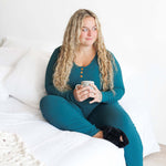 Peacock Ribbed | Women's Pajama Set | Milk & Baby