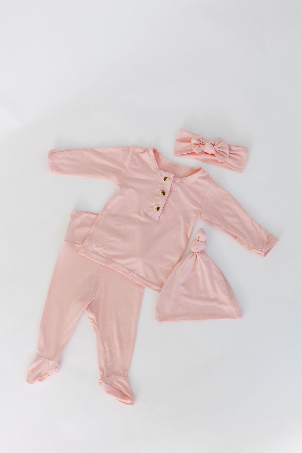 Aspen Outfit, Hat and Headband Set | Pink | Milk & Baby