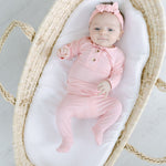 Aspen Outfit, Hat and Headband Set | Pink | Milk & Baby