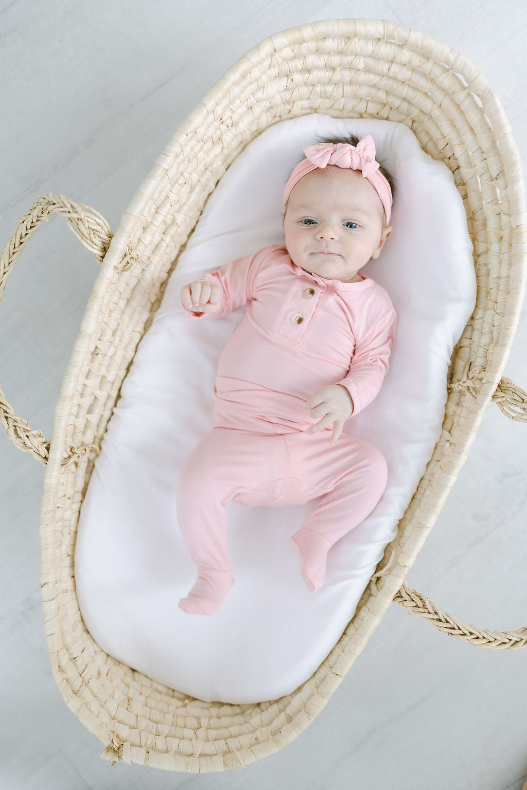 Aspen Outfit, Hat and Headband Set | Pink | Milk & Baby