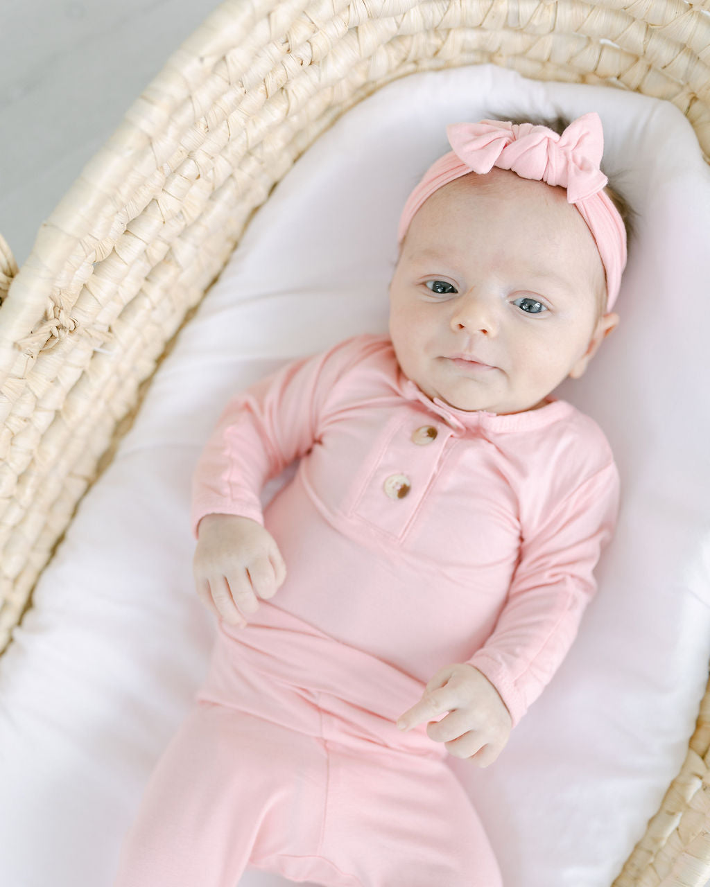 Aspen Outfit, Hat and Headband Set | Pink | Milk & Baby