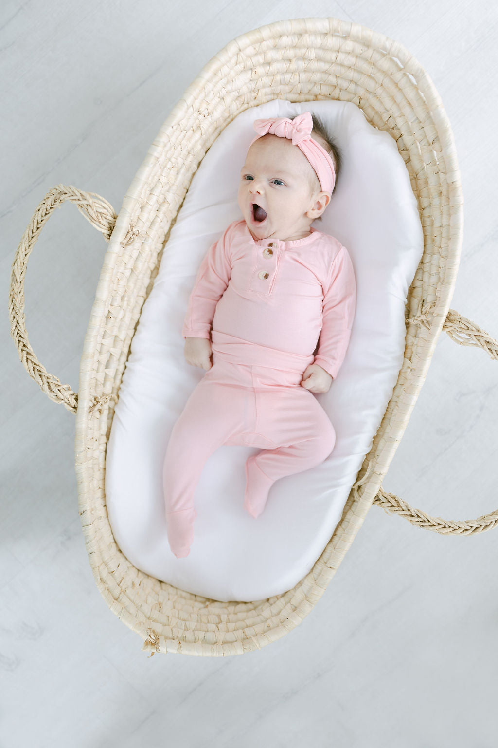 Aspen Outfit, Hat and Headband Set | Pink | Milk & Baby
