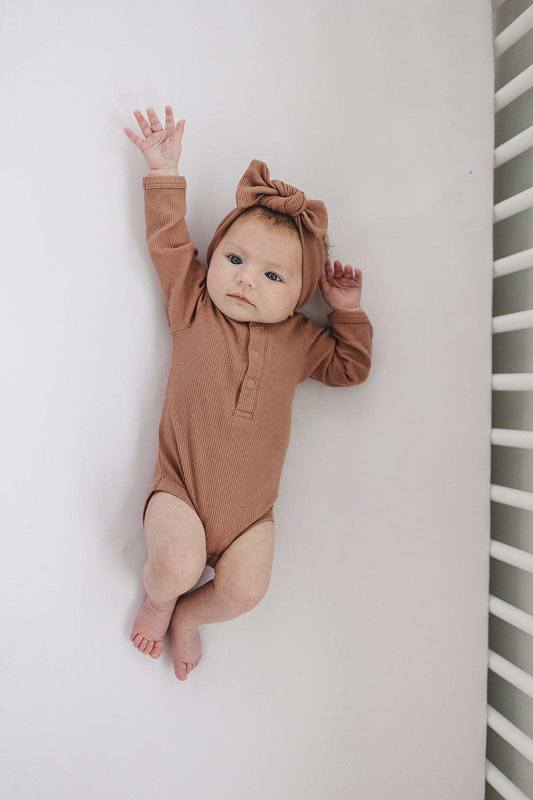 Dusty Rose Organic Snap Long Sleeve Ribbed Bodysuit | Milk & Baby