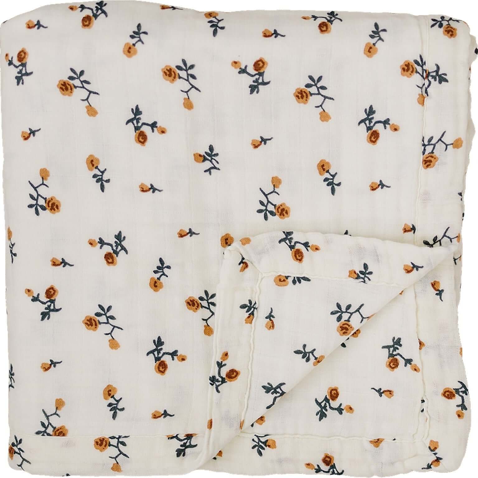 Cream Floral Muslin Quilt | Milk & Baby