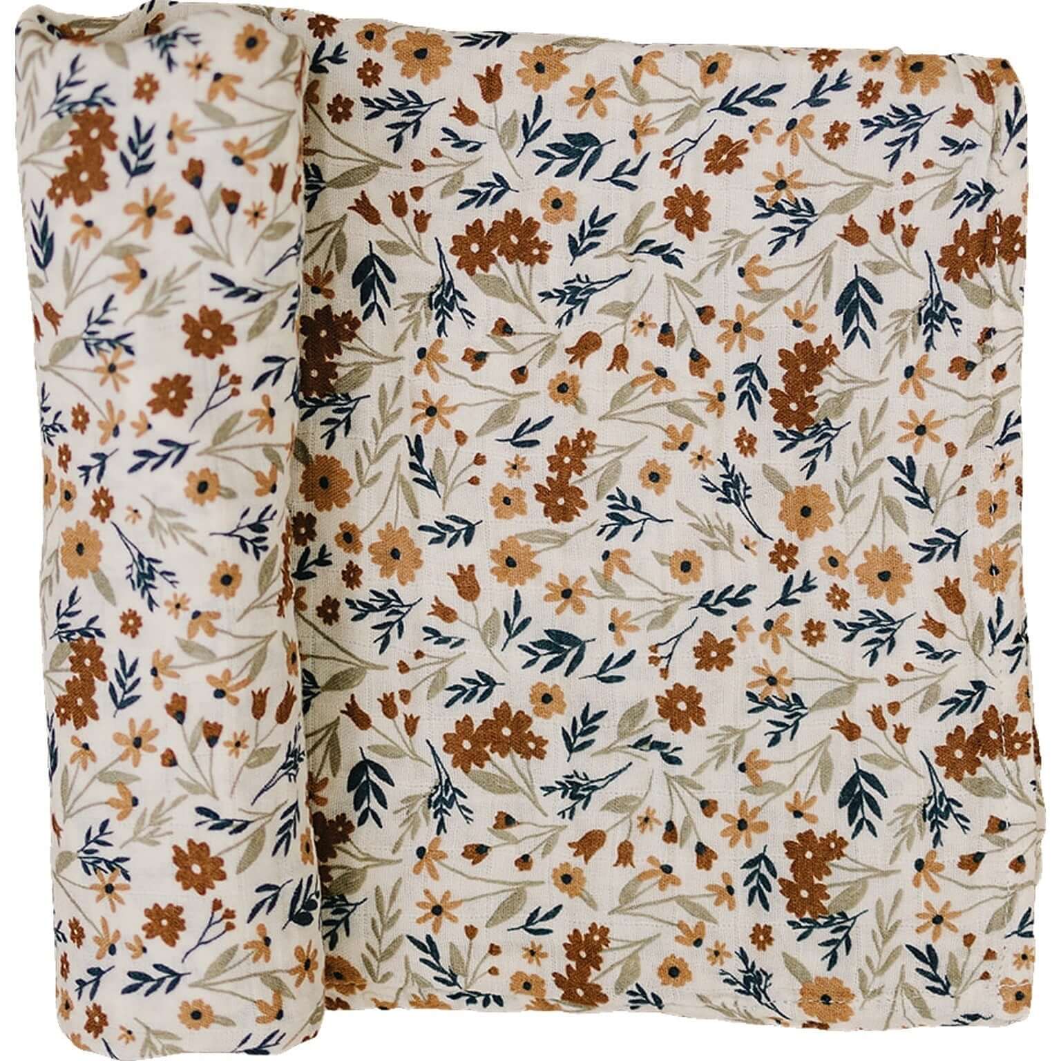 Harvest Floral Muslin Swaddle Blanket | Milk & Baby